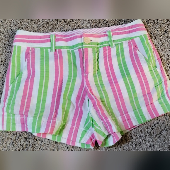 Lilly Pulitzer Pants - Lilly Pulitzer Pink and Green Striped Shorts